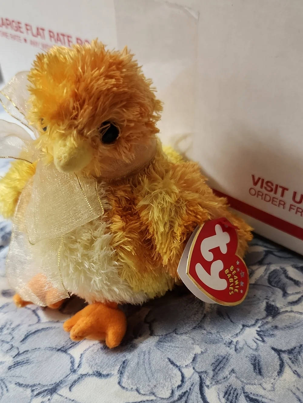 NWT CHICKIE Vintage Beanie Baby Chickadee, Yellow/Orange 2001